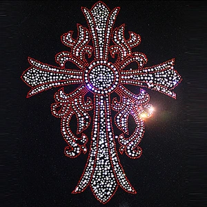 2019 cross Design Hot Fix Heat Transfer Rhinestones Motif
