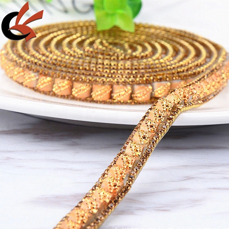 New arrival iron on hot fix rhinestone trimming banding for shoes decoration garment bags