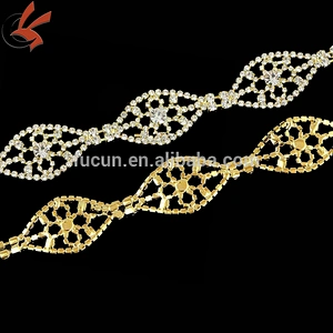 Silver Crystal Clear Rhinestone Leaf Vine Trim