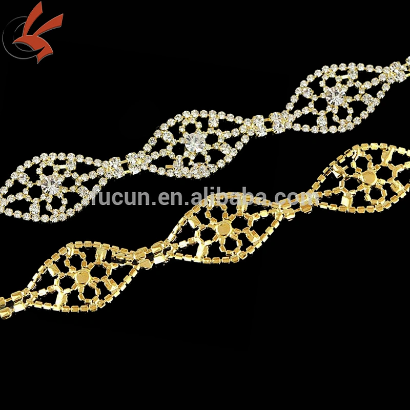 Silver Crystal Clear Rhinestone Leaf Vine Trim