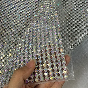 High Quality Shoe Decoration Hot Fix AB Crystal Rhinestone Sheet Mesh Design