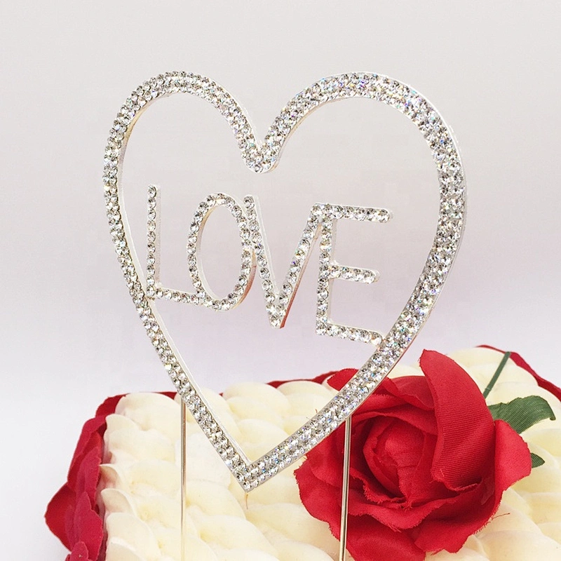 new products decorative cake accessory wedding love and heart shaped cake topper