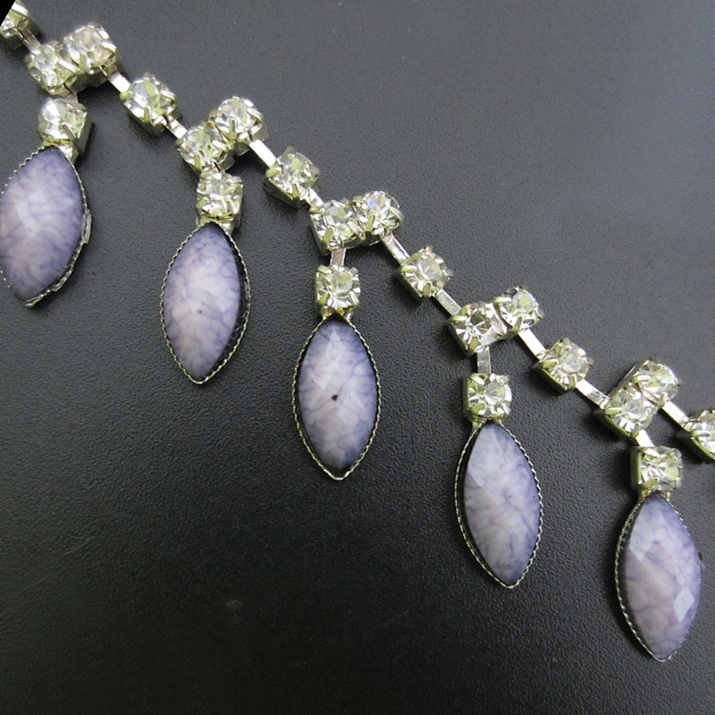 fashion flower rhinestone trim beaded trim for wedding dress decorations