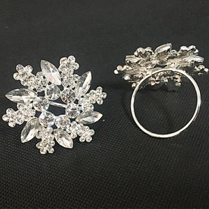 High Quality Rhinestone Home Decor Glass Crystal Snowflake Napkin Ring