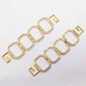 High Quality Factory Square Metal Gold Crystal AB Bikini Connector For Competition BikiniSuit