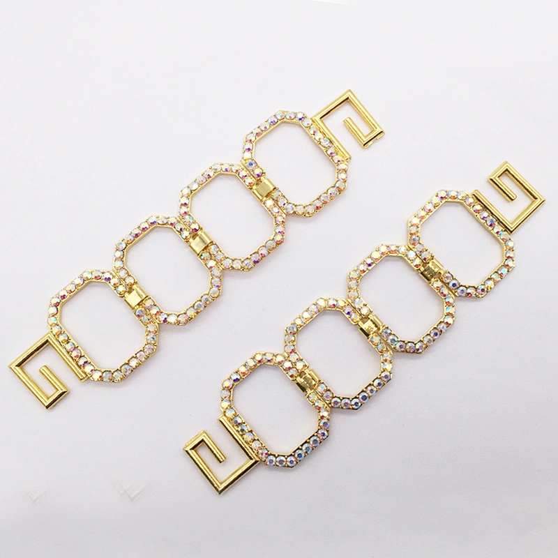 High Quality Factory Square Metal Gold Crystal AB Bikini Connector For Competition BikiniSuit