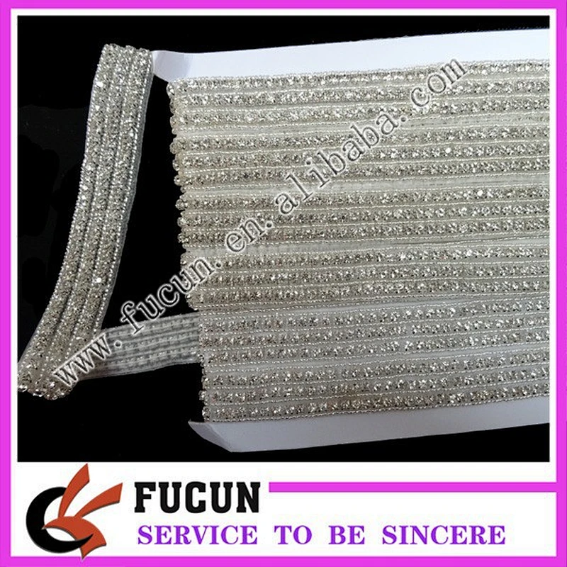 bridal rhinestone applique crystal beaded applique wedding sash applique