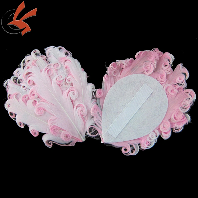 Wholesale White on Pink Colored Goose Nagorie Feather Pad