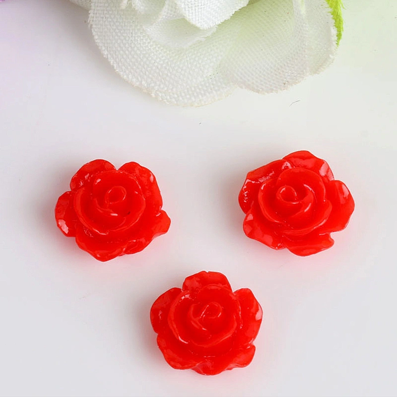 cheap 10mm resin rose flower assorted colour artificial floral rose for DIY dress decoration