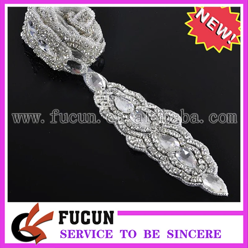 crystal rhinestone trim rhinestone bridal wedding appliques