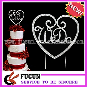 Wedding Diamante letter cake pick Letter Diamante Crystal Cake Toppers