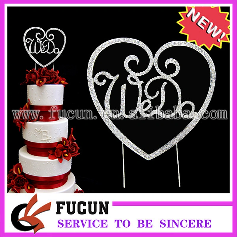 Wedding Diamante letter cake pick Letter Diamante Crystal Cake Toppers
