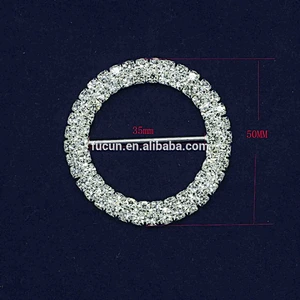 wedding chair sash round shape rhinestone slider diamante buckle for decoration