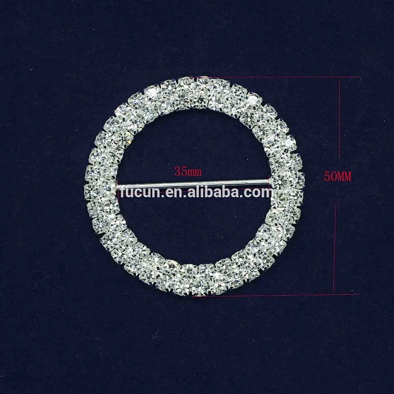 wedding chair sash round shape rhinestone slider diamante buckle for decoration