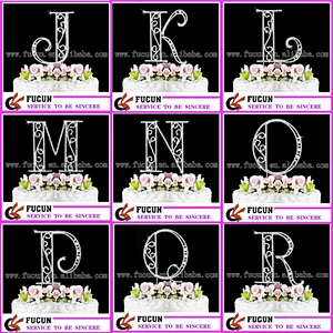 2018 Marvellous alphabet w rhinestone cake toppers for wedding