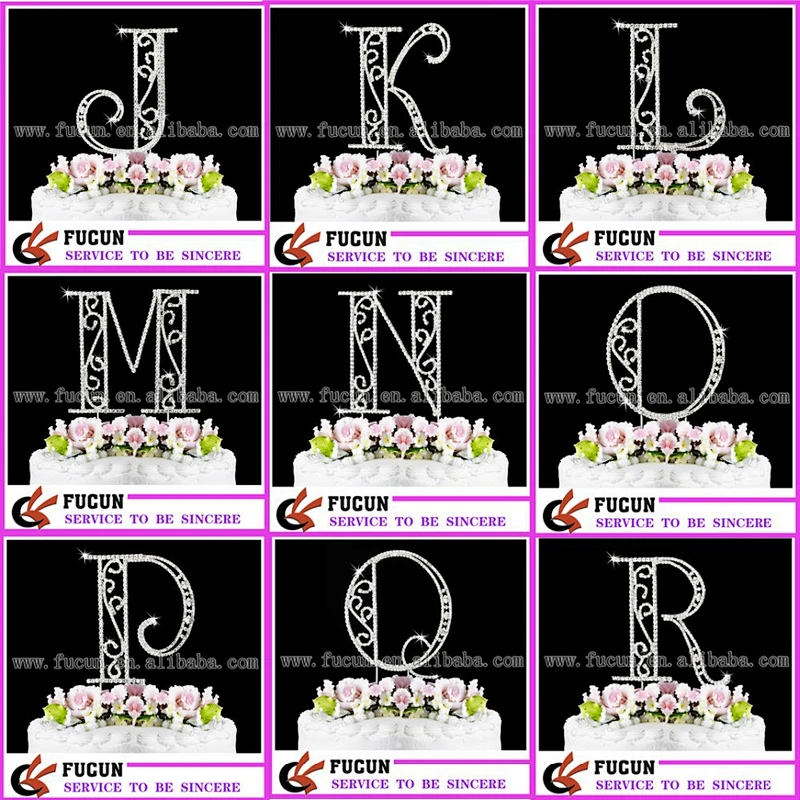 2018 Marvellous alphabet w rhinestone cake toppers for wedding