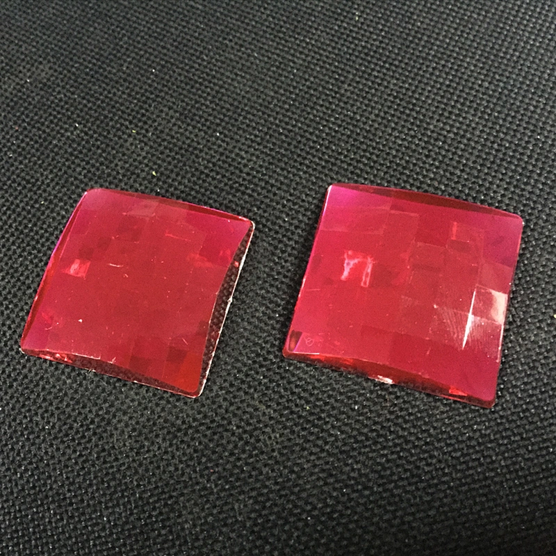 30*30mm fancy flatback fuchsia colorful square acrylic stones for garment