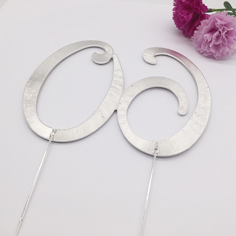 Top Selling Cake Party Accessories Sliver Rhinestone 60th Anniversary Birthday Cake Topper