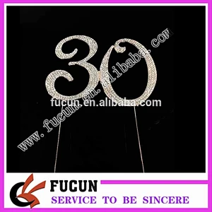 allumen steel mold 12cm Number 30 crystal cake topper for birthday party cake decoration