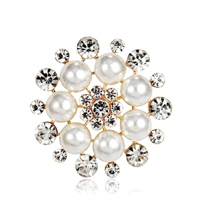 Faux Pearl Flower Embellishments Flatback Pearl Buttons for Wedding Party Home Decoration and DIY Crafts
