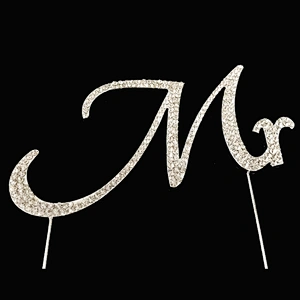 Wedding Favors Mr & Mrs Rhinestone Crystal Cake Topper