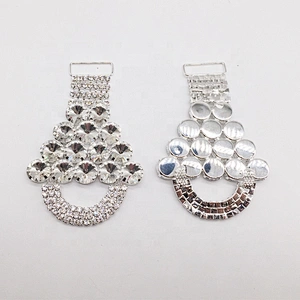 High Quality Jewelry Glass Metal Swimwear Buckle Parts Crystal Bikini Connectors