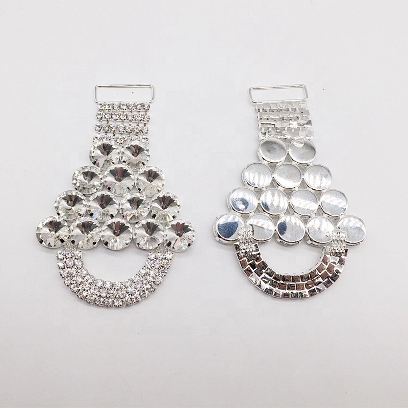 High Quality Jewelry Glass Metal Swimwear Buckle Parts Crystal Bikini Connectors