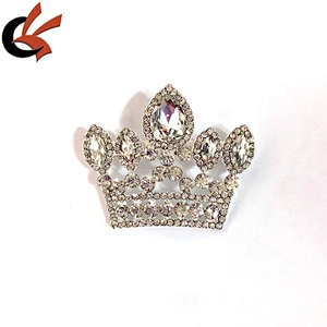 Wedding Bridal Crown Brooch Shinning Clear Rhinestone Silver Plated Cross Pin Brooch