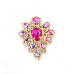 Indian Wedding Bridal Flatback Crystal Diamante Vintage Colored Resin Stone Headpiece Applique