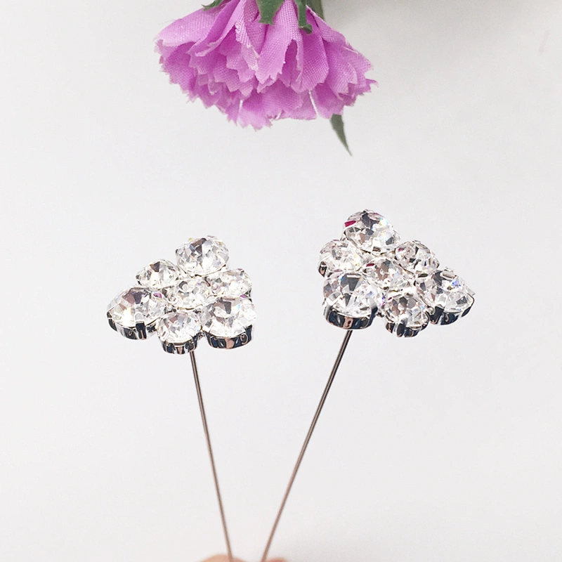 Bulk wholesale flower bunches decorative rhinestone wedding brooch bouquets stick