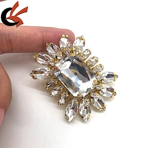 Fashion Vintage style Clear crystal gold base diamante shoes buckles