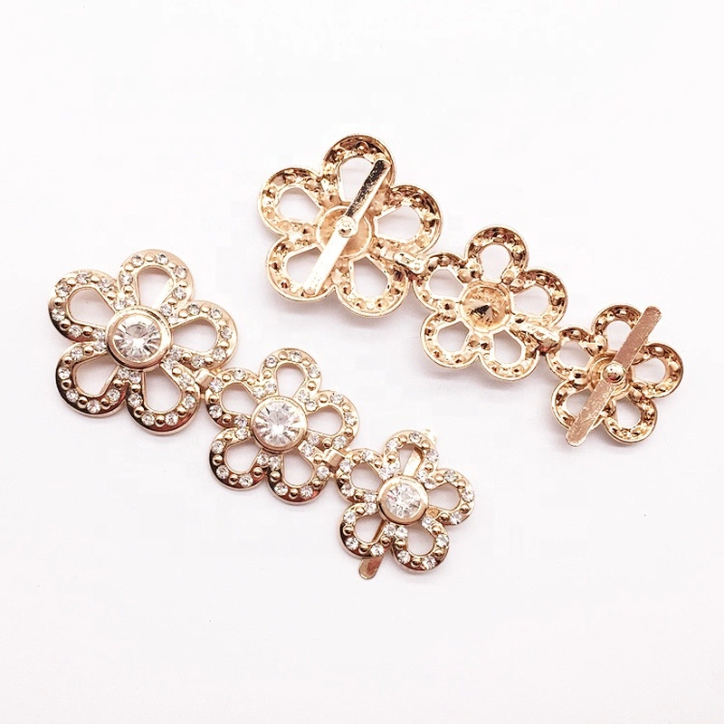 Factory direct wholesale antique metal flower shoe buckle for decoration
