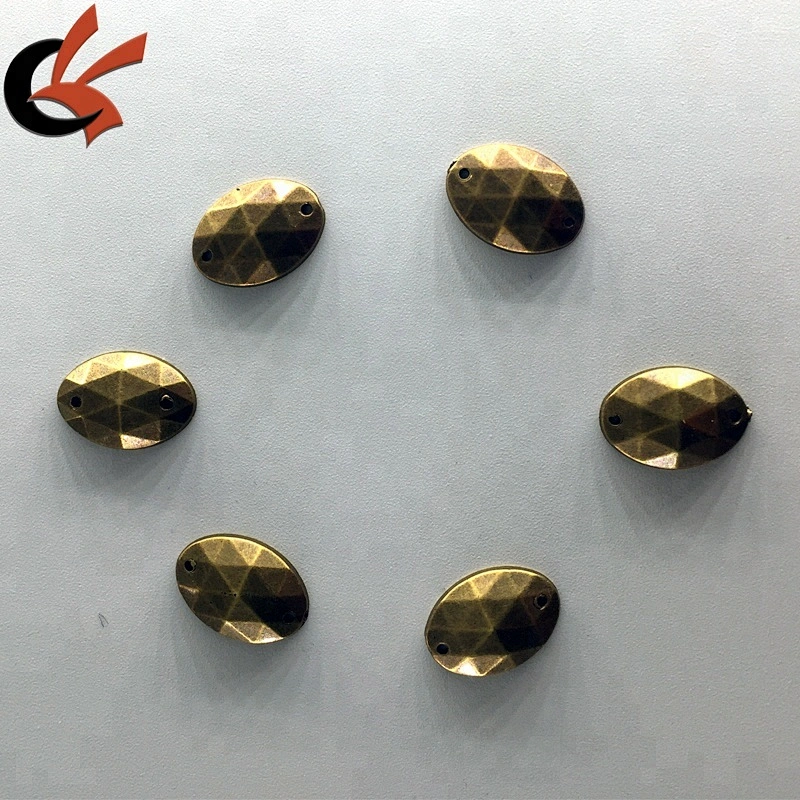 Metallic bronze sew on acrylic stone for clothing