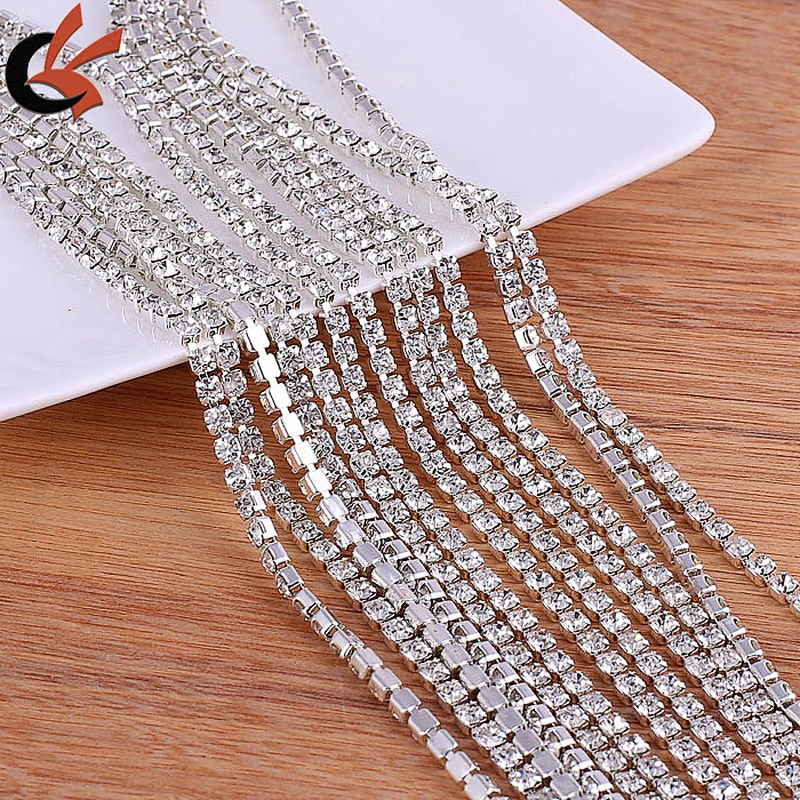 Alibaba wholesale ss6,ss10 ss12,ss16,ss18,ss 28 SS38 one close crystal rhinestone cup chain
