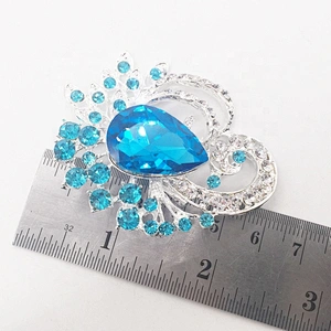 Wedding Bridal Costume African Jewelry Design Big Glass Rhinestone Brooch