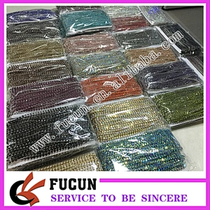 ss8,ss12,ss16,ss18 Sparly sew on silver crystal rhinestone cup chain strass trimming for dress decoration