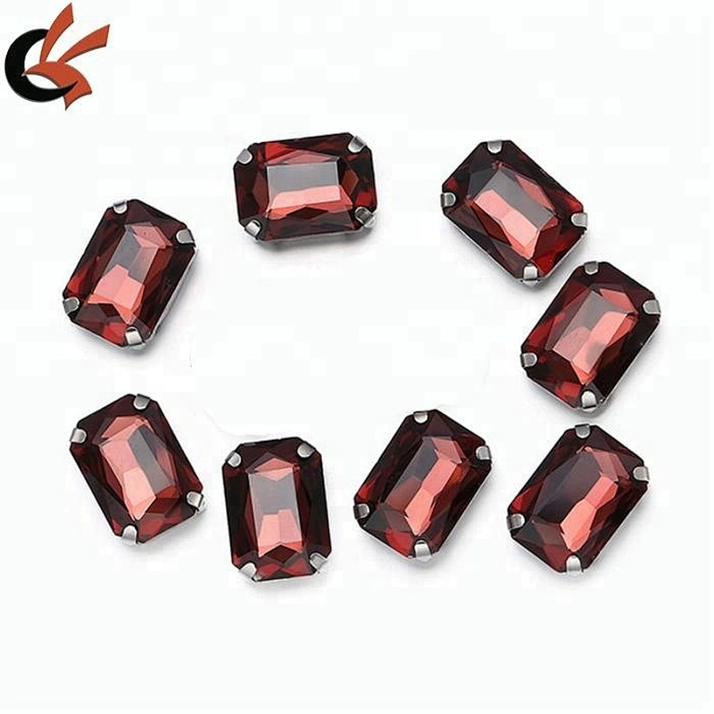 wholesale sewing accessories octagon acrylic rhinestone with metal claw