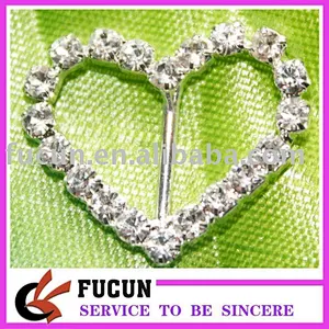 15mm heart buckles sliders rhinestone