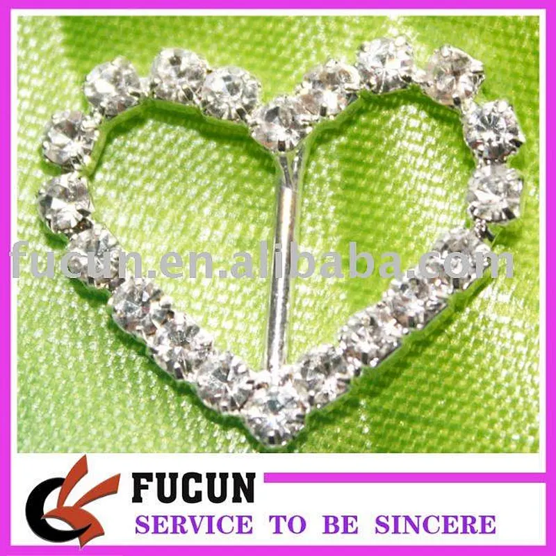15mm heart buckles sliders rhinestone