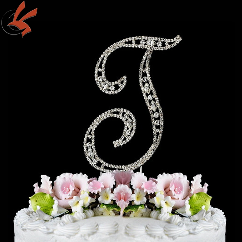 Wedding Diamante letter cake pick Letter Diamante Crystal Cake Toppers