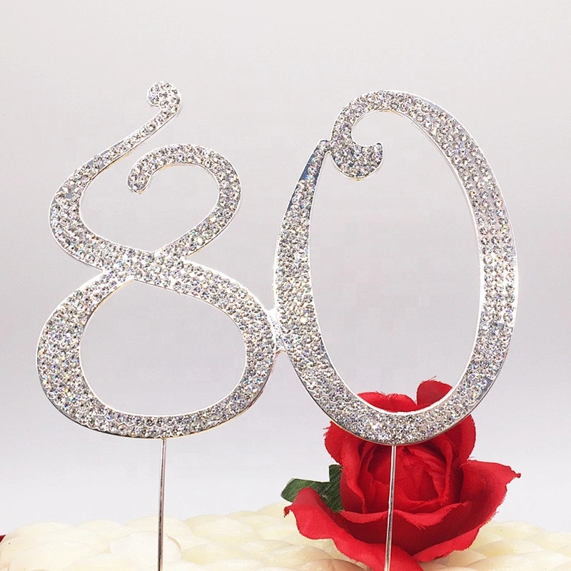 birthday cake photos cake decoration silver metal number 80 birthday cake topper