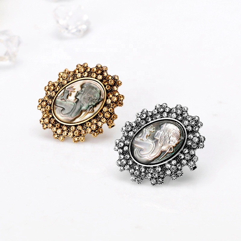 China Wholesale Vintage Style Cameo Lady Brooch Antique Silver Brooch New!!!