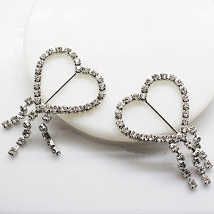Hot sale New Designs High Quality heart shape Rhinestone Pair Buckle for Belt in Bulk