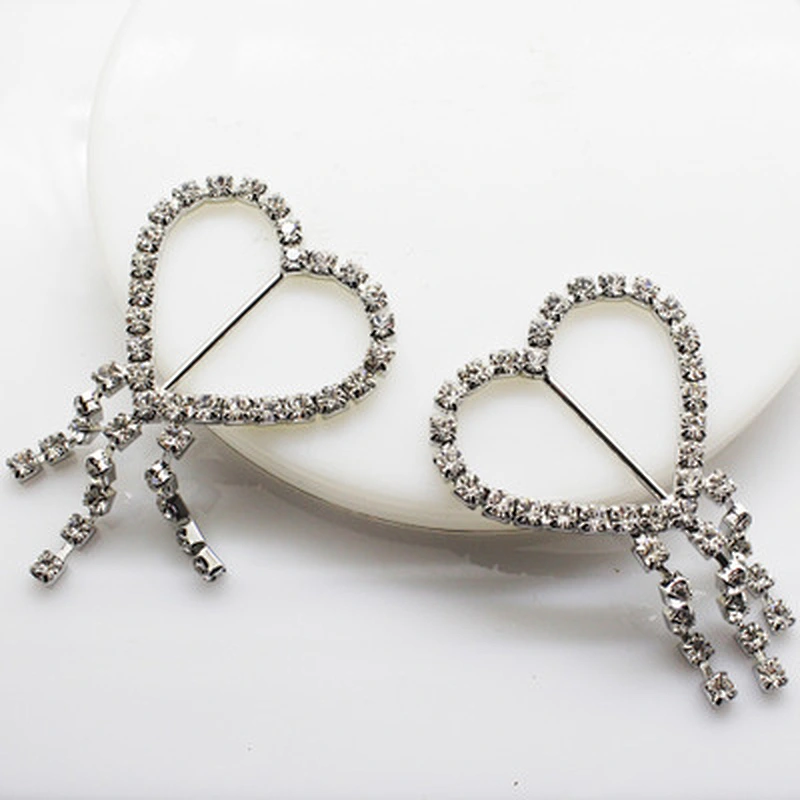 Hot sale New Designs High Quality heart shape Rhinestone Pair Buckle for Belt in Bulk