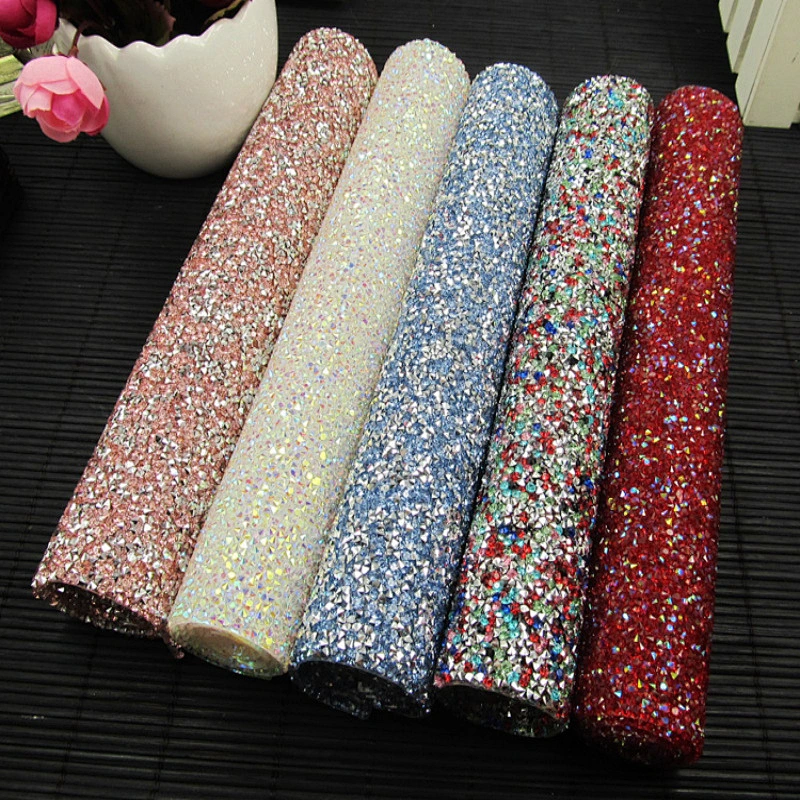 Wholesale hot fix rhinestone mesh rolls crystal stone adhesive strass rhinestone sheet for clothing bag shoes
