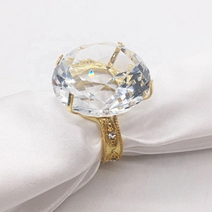 fashion metal holder crystal rhinestone diamond napkin ring for weddings