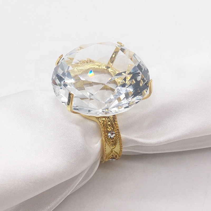 fashion metal holder crystal rhinestone diamond napkin ring for weddings