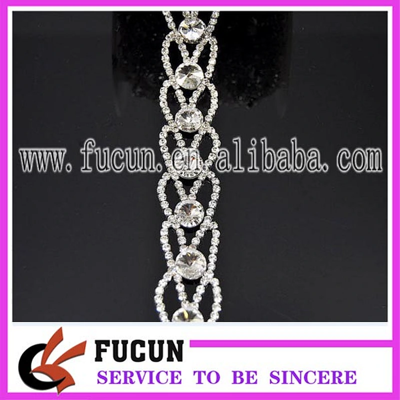 Flat back Crystal Trims Rhinestones Type and Garment,Shoes,Bags Use Crystal Chain Trims for Wedding
