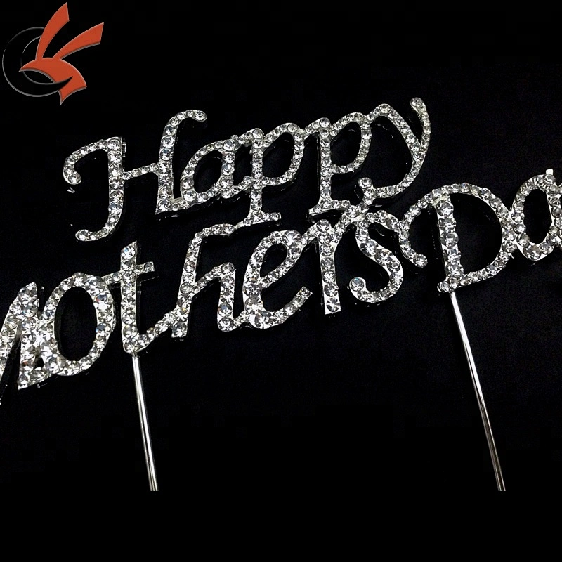 Mom Mother's Birthday Party Decoration Happy Mothers Day Rhinestone Cake Topper