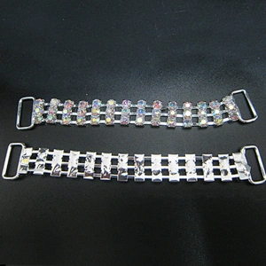 Cheap Bulk Rhinestone 3 Rows Silver Bikini Connector
